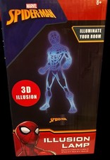 Marvel Spider-Man Small 3D Illusion 8" Tall Lamp Battery Operated - Brand New