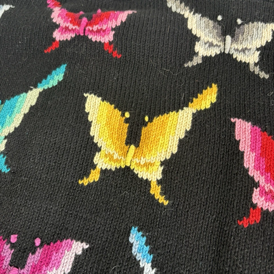 Cárdigan Vintage Christine Foley Niñas Colorido Mariposas Algodón Talla 7/8 Foto 2 de 4