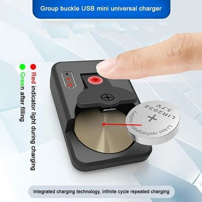 Portable Mini Button Cell Battery Charger with LED for LIR2016 LIR2025 LIR2032