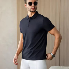 Men's Short Sleeve Color Polo Shirt Casual Summer Wear T-shirt Beach Tee Gift