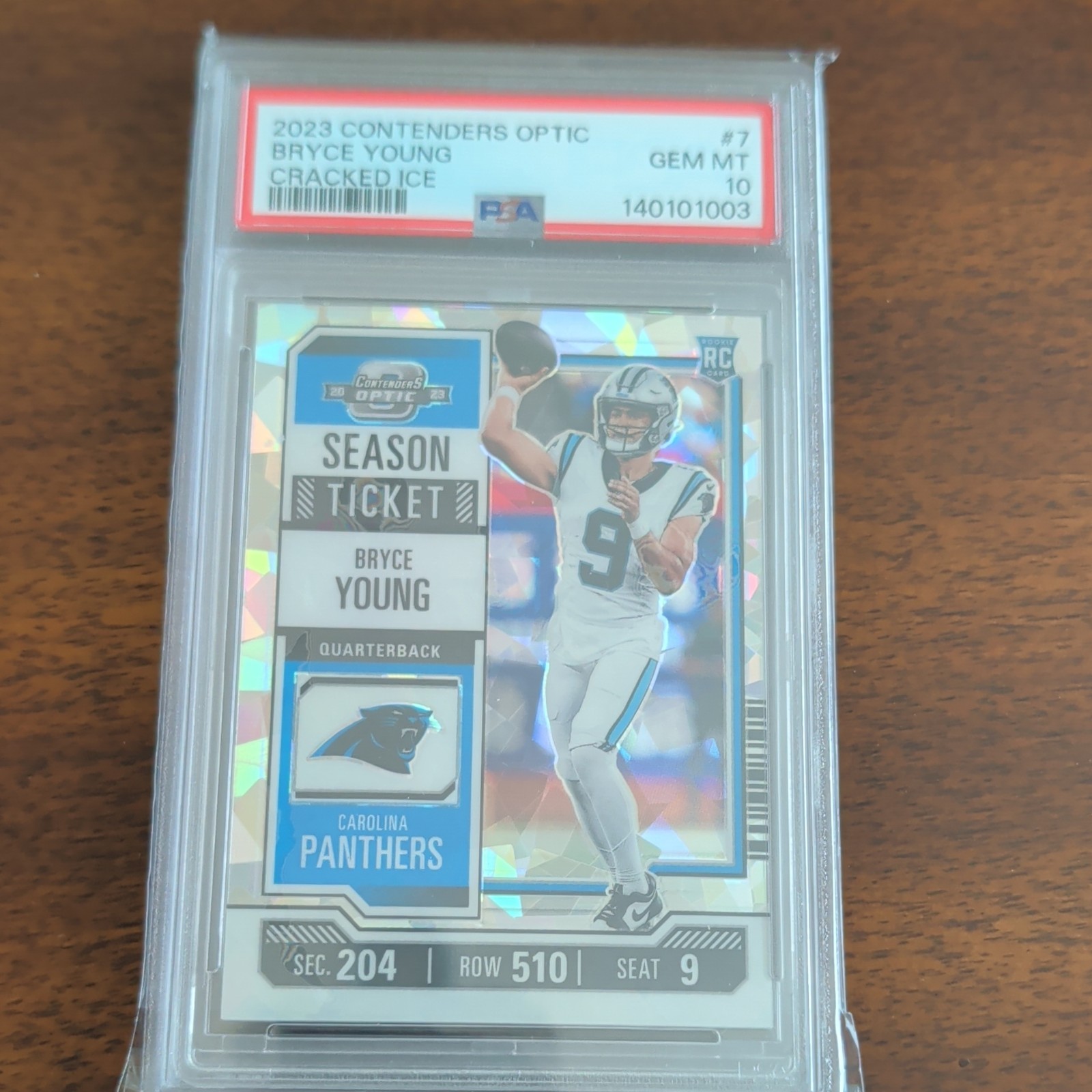 Bryce Young Panini Contenders Optic #7 Cracked Ice