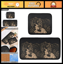 Cowboy Kitchen Mat Set of 2 - Anti-Fatigue Non-Slip Cushioned Floor Rugs 19.7"x2