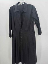 Pre-Owned Talbots Black Size 16 Button Down Midi Long Sleeve Dress