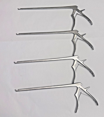 Set of 4 Ruggles Integra Spurling Kerrison Rongeurs 40º Up 15mm X 3mm-6mm 11''