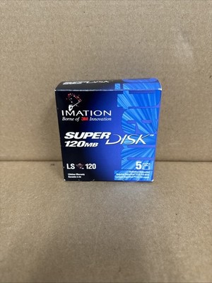 3M Imation SuperDisk LS-120 Large Capacity 120MB Disks Imation 5-Pack New (26D)