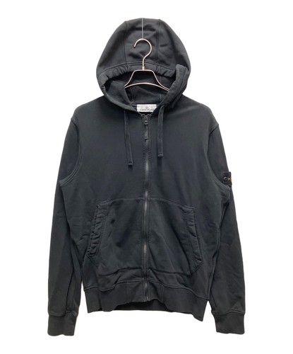 STONE ISLAND Organic Cotton Fleece Zip Hoodie K2S156100061S0051 L Black
