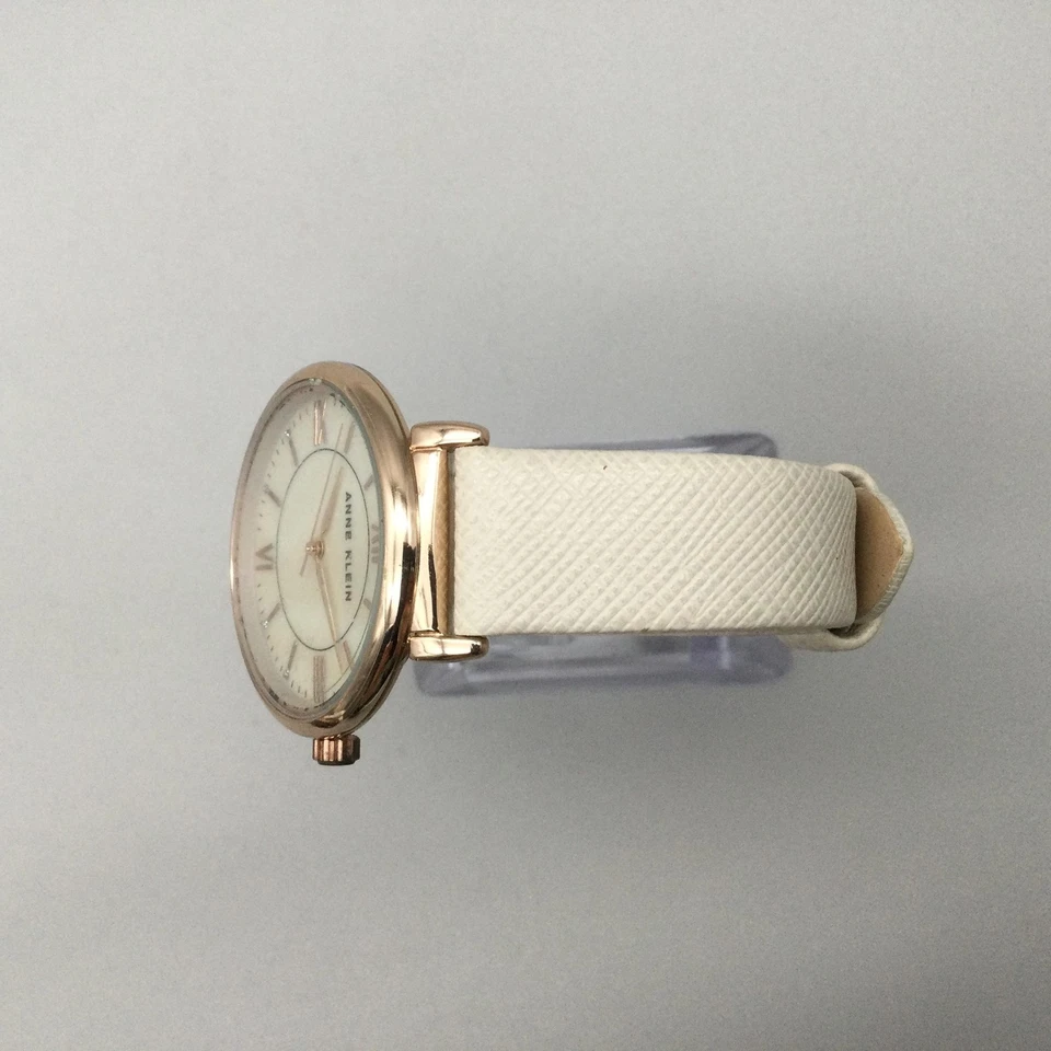Anne Klein Watch Womens 36mm Rose Gold Tone MOP Dial Leather New Battery - Image 4 of 4