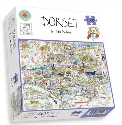 Comical Map Of Dorset Artwork By Tim Bulmer  1000 Piece Puzzle For Adults Large