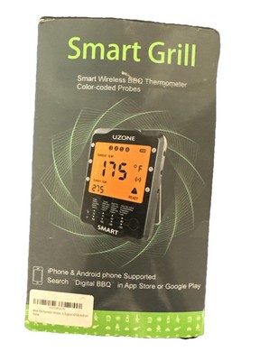 Uzone Smart Grill Meat Thermometer BBQ Smart Phone Wireless Android Iphone Comp.