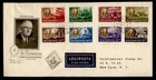 DR WHO 1947 HUNGARY FDC FDR ROOSEVELT MEMORIAM COMBO R83781