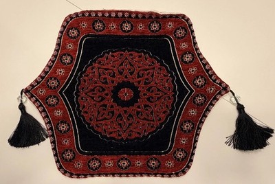 Woven Turkish Persian Miniature Rug with Tassels 17  x 14  Place Mat - Red