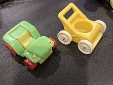 1972 Fisher Price Stroller 1973 Stephen Mfg Co Green Yellow Plastic Dune Buggy 