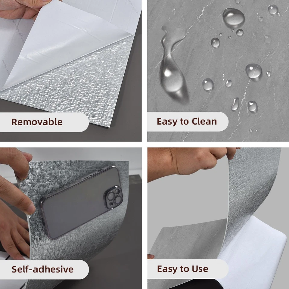 20/40 piezas de azulejos de pared de mármol autoadhesivos de 23,6 x 11,8" panel de pared de láminas de mármol de PVC Foto 4 de 4