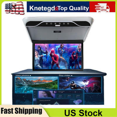 19.5'' Overhead Flip Down Car Roof Monitor HD TFT 1080P Screen USB HDMI Grey US