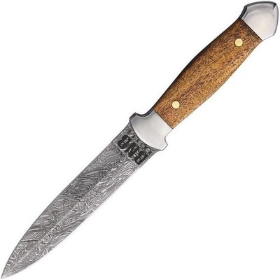 BnB Knives BNB15255 Damascus Dagger 5.50'' 1095 Plain Edge Blade, Walnut