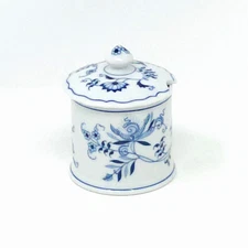 Vintage  Blue Danube Porclain Lidded Jelly/Jam Jar Japan Blue Onion Design