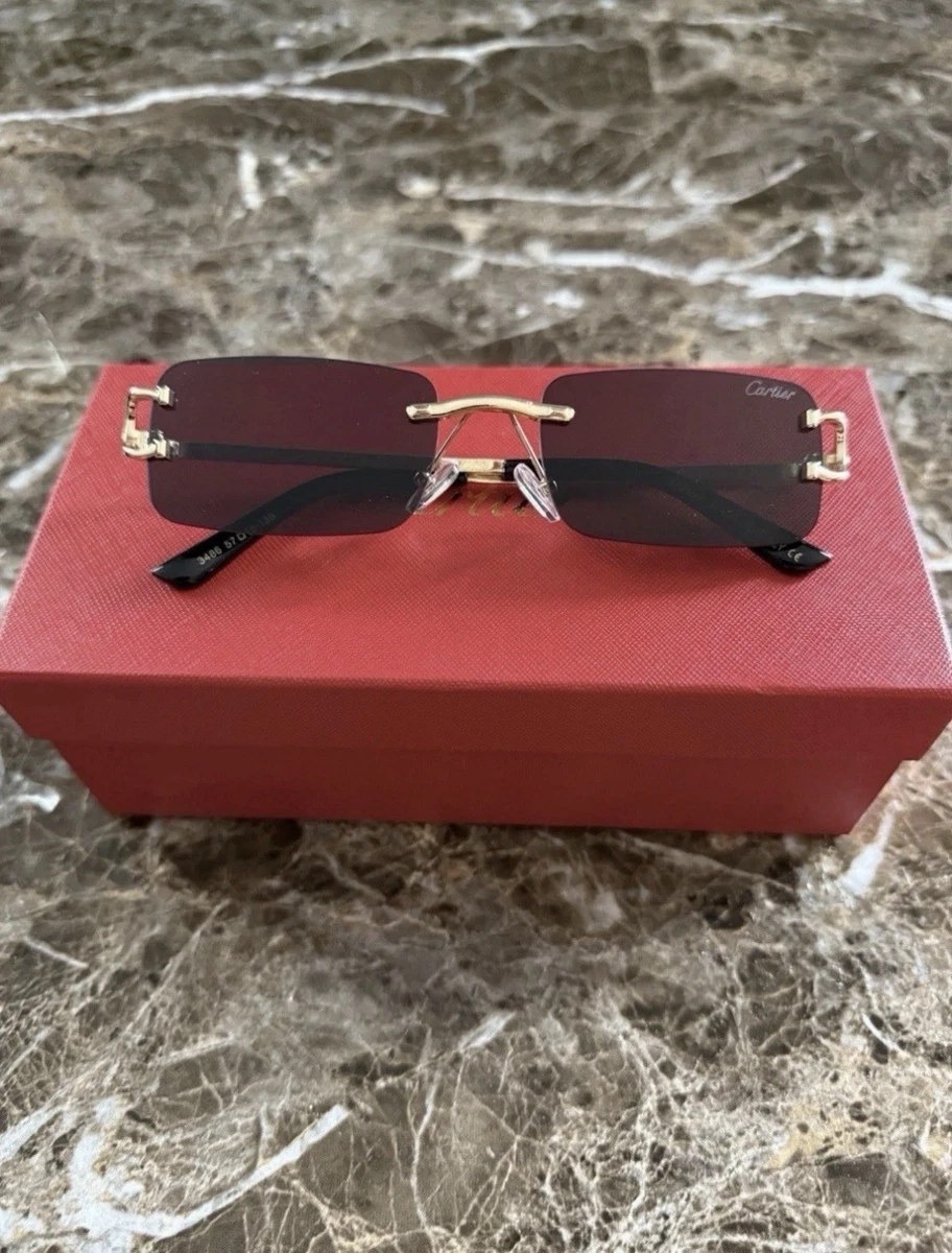 Cartier Gold Blue Sunglasses for Men for sale | eBay