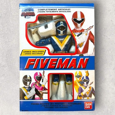 Vintage Toy Bandai 1990 Chikyu Sentai Fiveman 8'' Five Blue Action Figure