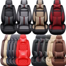 Luxury PU Leather 5 Seat Car Seat Cover Protector Universal Front Rear Cushions