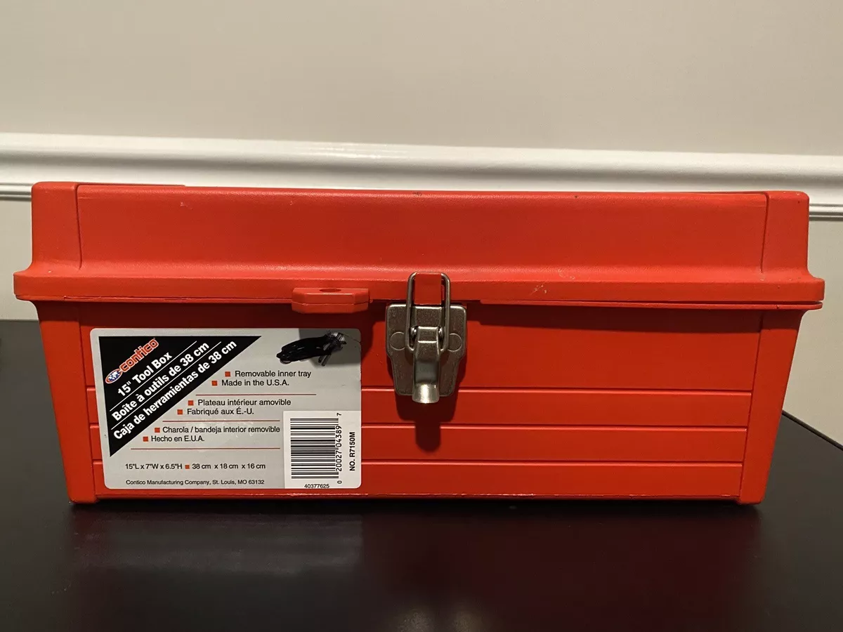 Contico Tool Box Red Plastic 15” Made In The U.S.A. Tray Not Included