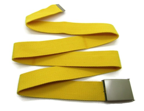Unisex Quality Cotton Plain Webbing Canvas Belt Silver Buckle Size 52'' 18/20 - Picture 239 of 259