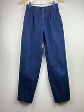 LIZSPORT Vintage Liz Claiborne High Waist Pleated Tapered Trouser Jeans Denim XS