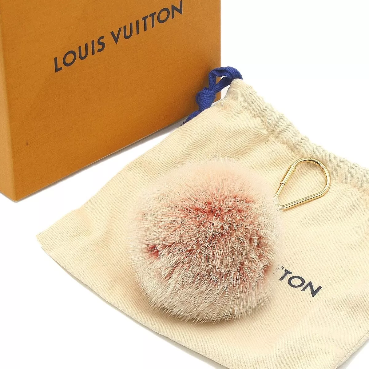 Louis Vuitton Fluffy Bag Charm Keyring Fur GHW Pink Brand new A2010