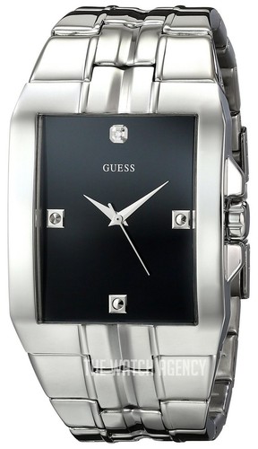 Men's Wristwatch - Guess - Black/Steel - U10014G1 - Used - New Battery