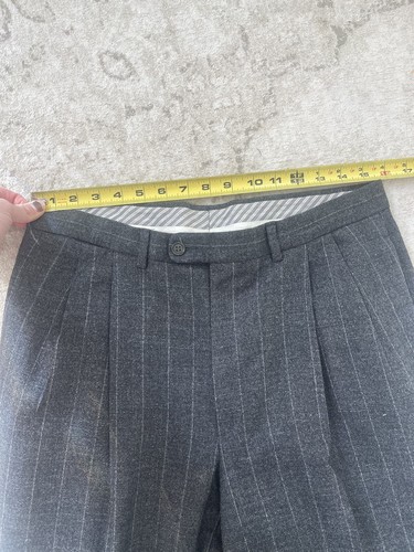 Ermenegildo Zegna weicher Herren Anzug dunkelgrau gestreift Sakko 42” Hose 32x30” LESEN - Bild 12 von 13