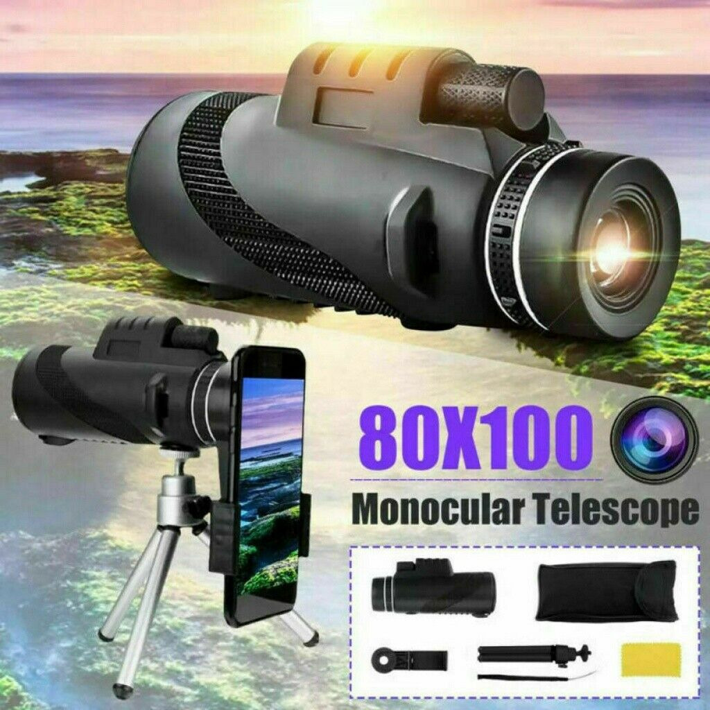 Super High Power 80x100 Portable Night Vision Monocular Telescope Binoculars HD