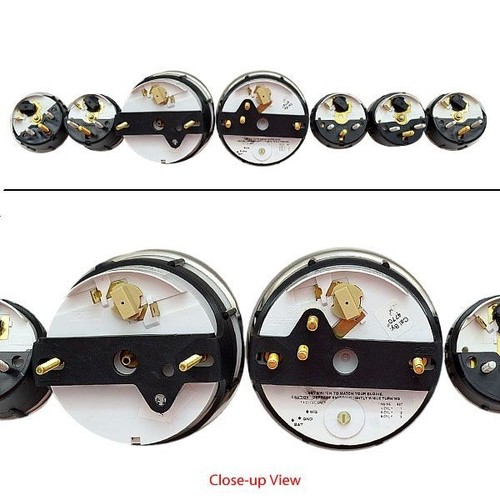 Faria Custom Silver / White Marine Inboard Only Boat Gauge Set (7 Piece) - Picture 2 of 2