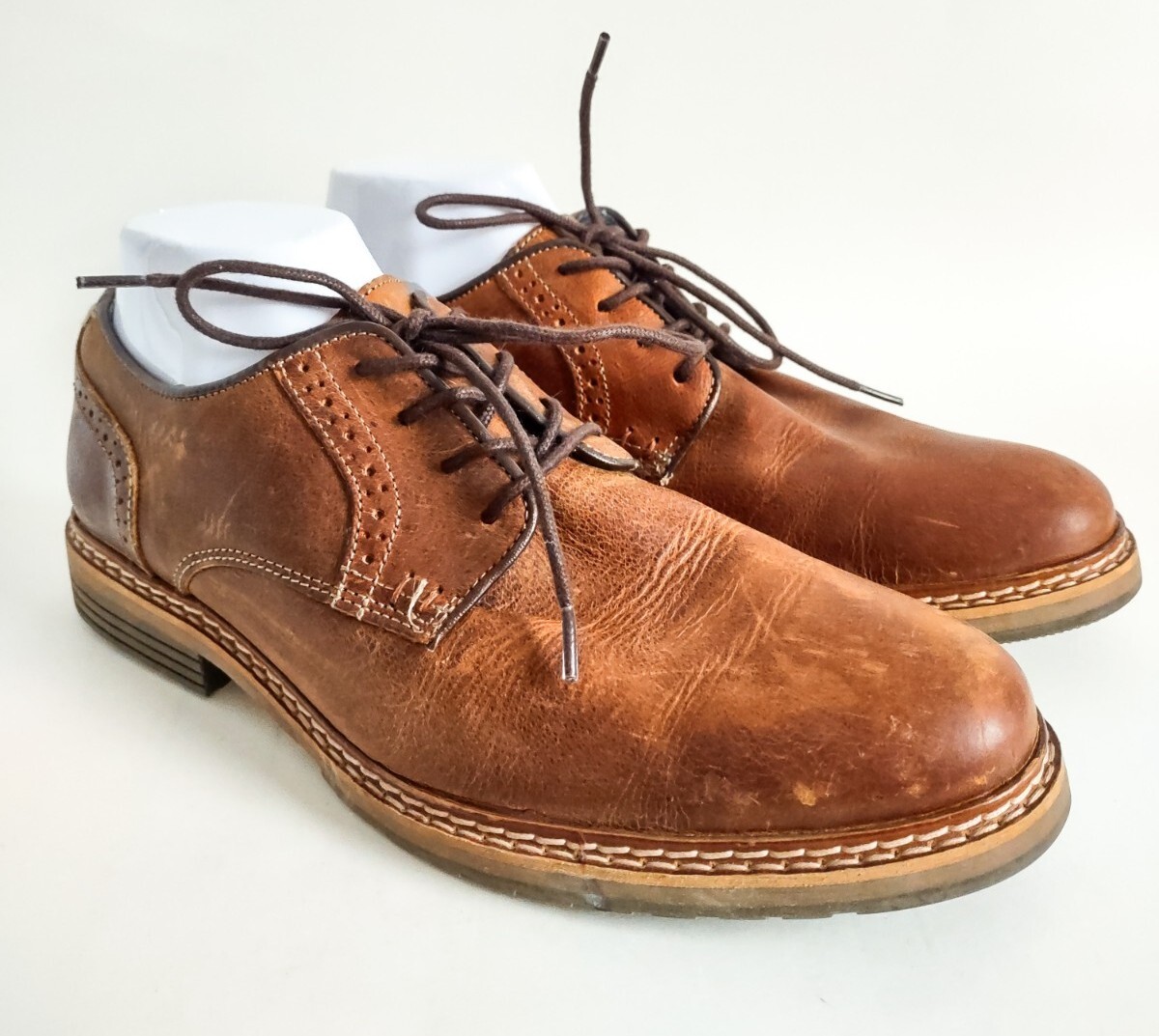 SAOLA Scarpe Bull Boxer Oxford Derby taglia 8 41 marroni stringate pelle fatte a mano Portogallo