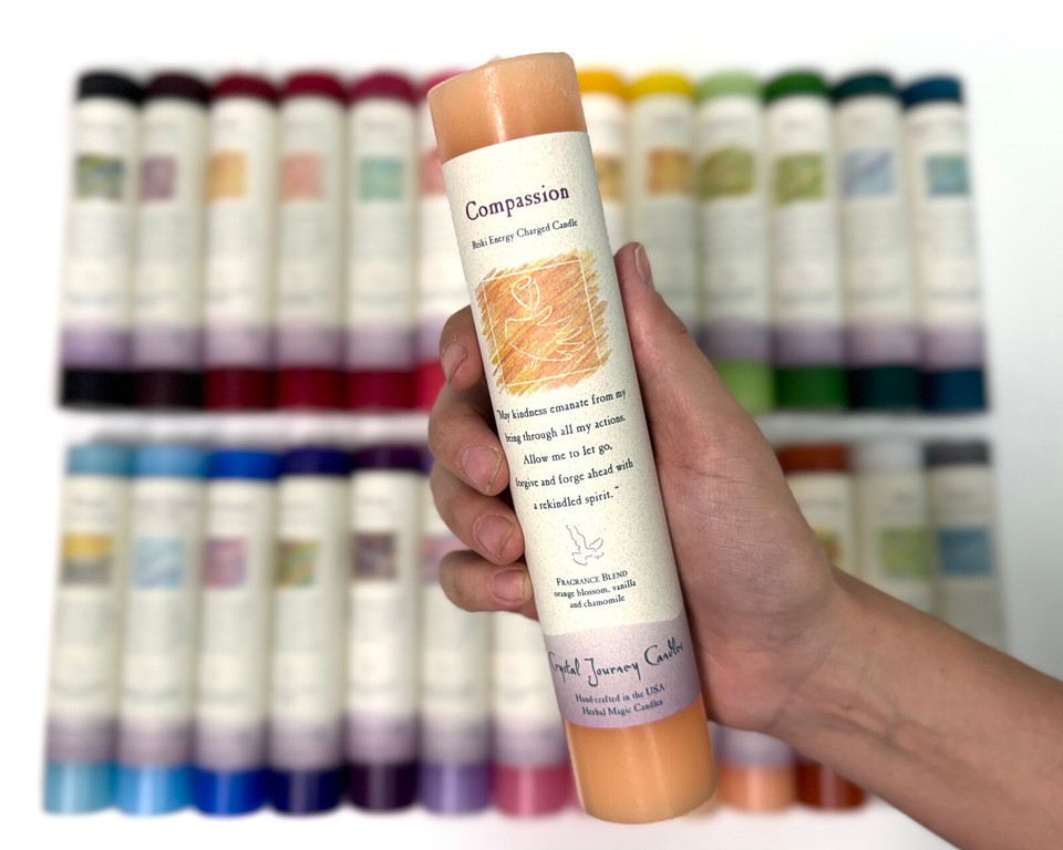Crystal Journey Herbal Magic Pillar Candle: Reiki Charged 7" Candles | eBay