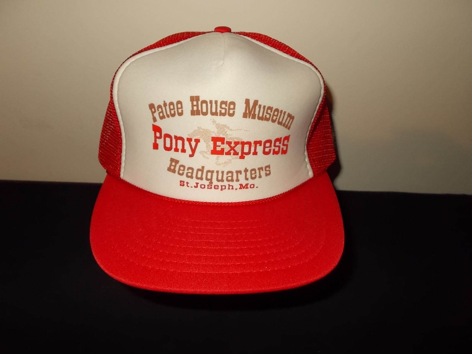 VTG 1980s Patee Casa Mu Pony Express Headquarters Missouri Cappello sku32