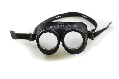 Genuine German army protection goggles black Auer rubberized