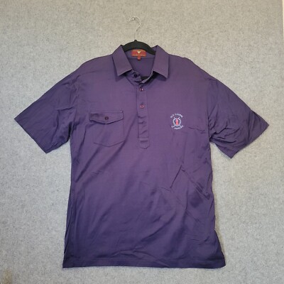 VTG Polo Old Course St Andrews Scotland Men Large Navy Embroidered Logo