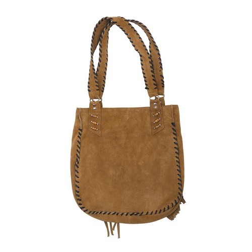 Lesa Collection Bohemian Suede Leather Fringe Purse for Women with Beaded Detail - Picture 2 of 7