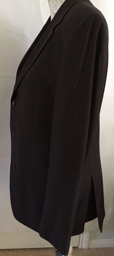ungaro homme Women Dark Career Pure New Wool Lined Jacket Blazer Size 50R/40" - Picture 3 of 11