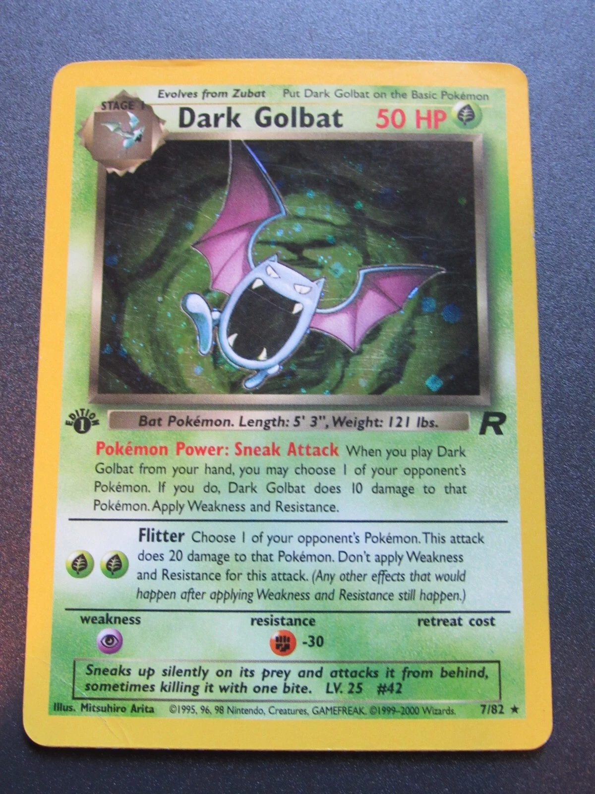 Deal for 1999 2000 First Edition Dark Golbat Pokemon Card LP Holo Team Rocket 7/82 WOTC