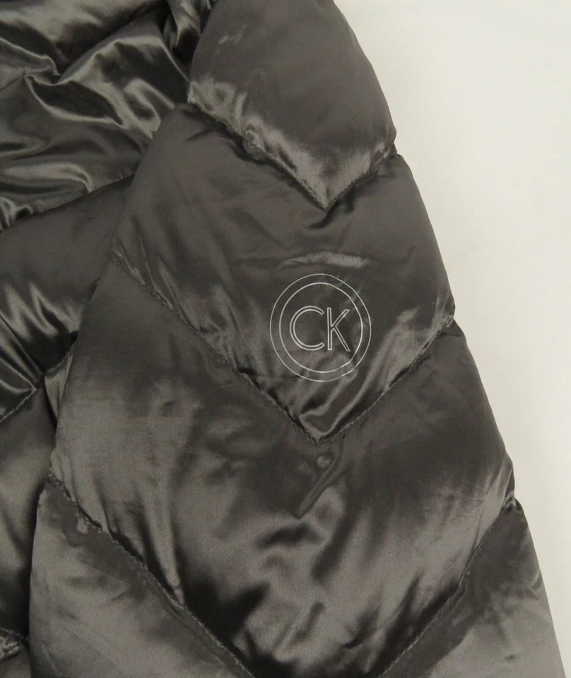 NUEVO SIN ETIQUETAS Calvin Klein Premium Plumón Embalable Acolchado Con Capucha Cremallera Completa Chaqueta Puffer L Foto 3 de 4