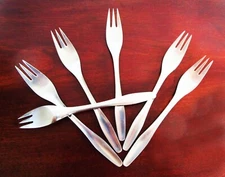 Dana DFA Stainless Flatware 6 Salad Forks DNS3  Danish Modern Denmark MCM