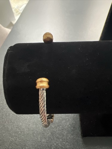 Zweifarbiges Kabel geflochtenes X-Manschettenarmband 7 Zoll - Bild 4 von 6