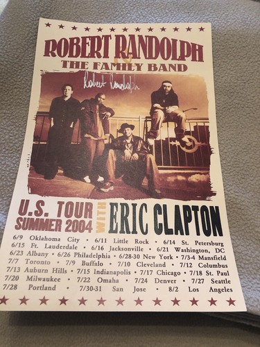 Autographed Robert Randolph The Family Band 2004 Summer Tour W/ Clapton Poster