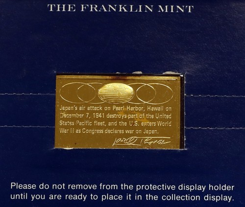 Proof Ster.Silver Ingot Bar 1oz Mint Gold El/Plate PearlHarborAttacked#47 - Picture 4 of 6