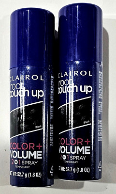 2 Clairol Root Touch Up Hair Color Volume Spray Temporary Black 1.8oz