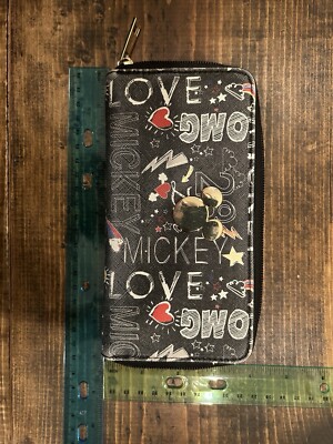 Mickey Mouse Wallet Disney Black w/Red Gold (Love OMG