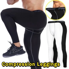 Men's Compression Leggings Body Shaper Base Layer Sports Running Athletic Pants 