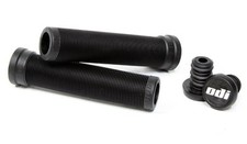 ODI SOFT FLANGELESS LONGNECK GRIPS SOFTIES BMX BIKE & SCOOTER BLACK 135MM NEW