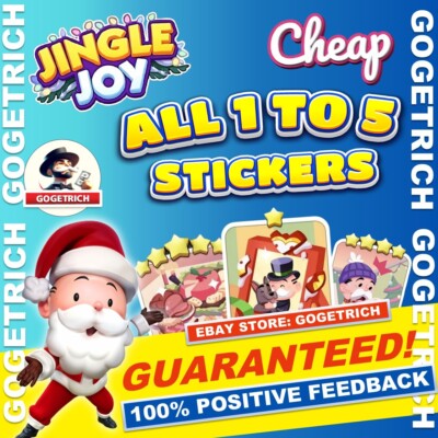 [CHEAPEST  ]  BUY NOW ! JINGLE_JOY Album Monopoly_GO 1-5 Star Stickers Cards