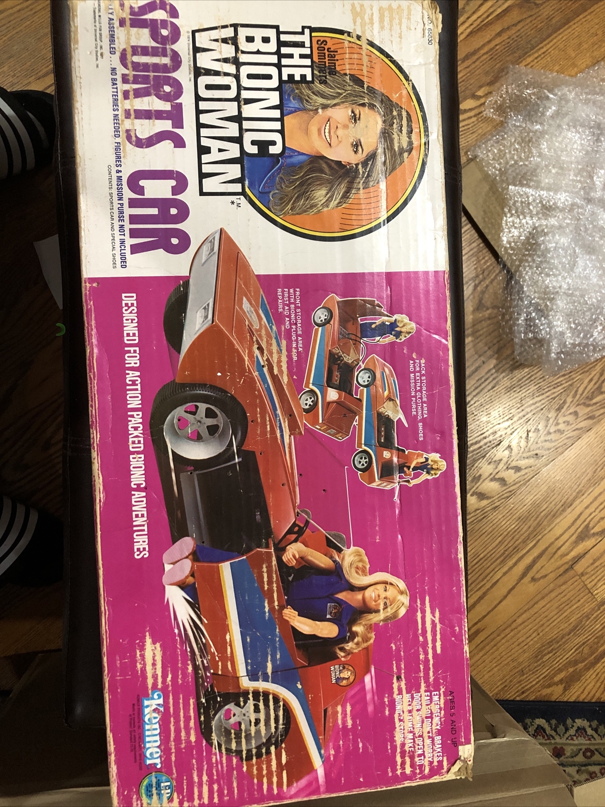 Vintage 1977 Bionic Woman & Original 70's Sports Car Kenner Toy TV Show W  Box !